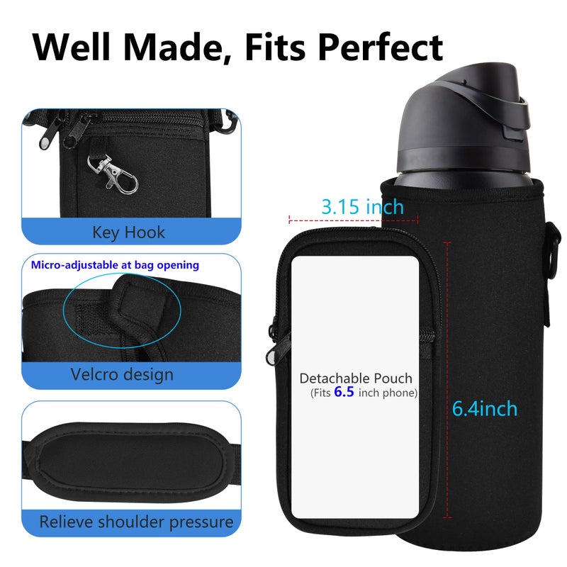 Icesip for Owala FreeSip 32oz Water Bottle Holder Bag with Strap Pocket Detachable Phone Pocket for Owala Accessories 32oz Water Bottle Sleeve for Walking Camping Gym Colorful - Image 4